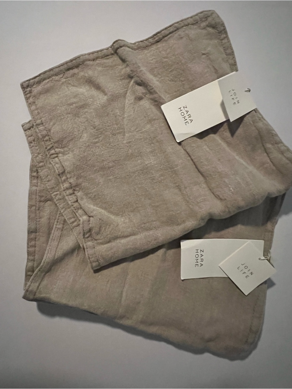 NWT Zara Home 100% Linen Pillowcases in Gray Taupe 12 x 19.5 in